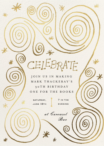 Celebratory Swirls - Birthday Invitation by Bernard Maisner