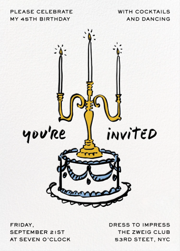 Taper Candle Cake - Birthday Invitation by Rob Wilson
