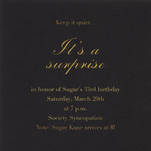 Keep It Quiet - Surprise Party Invitation by Paperless Post - Back
