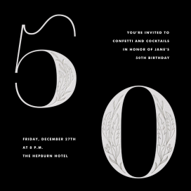 Nouveau Numerals - 50th Birthday Invitation by Paperless Post