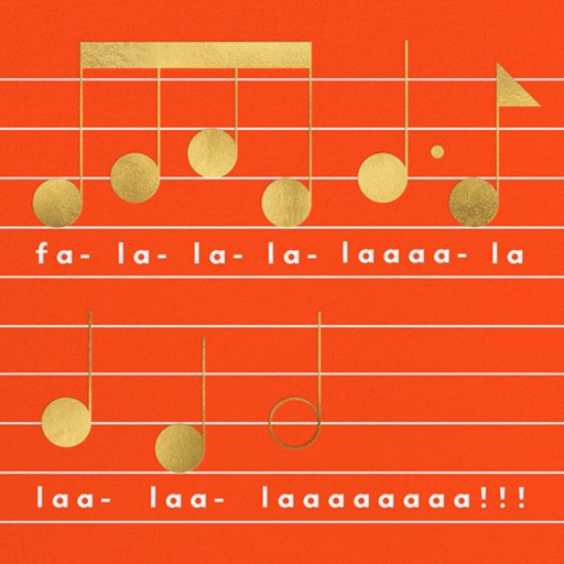 Music Notes Falala Orange Invitation