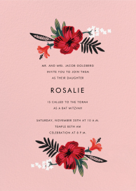 Red Watercolor Flowers Invitation