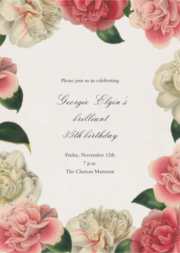 Peony Melange - Party Invitation by John Derian