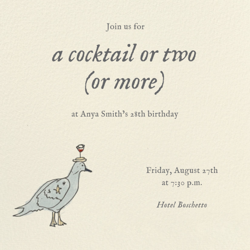 Fancy Bird - Birthday Invitation by Carly Kuhn
