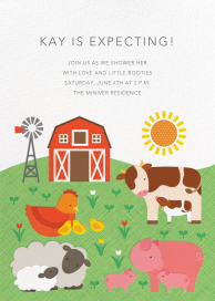 Barnyard Babes - Baby Shower Invitation by Petit Collage