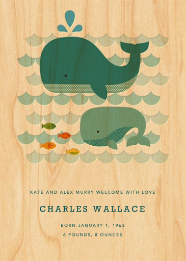 Whale Baby - Birth Announcement by Petit Collage