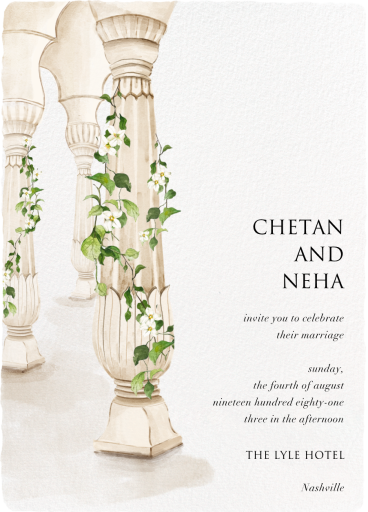 Grecian Columns - Invitation by Sketch Design Studio
