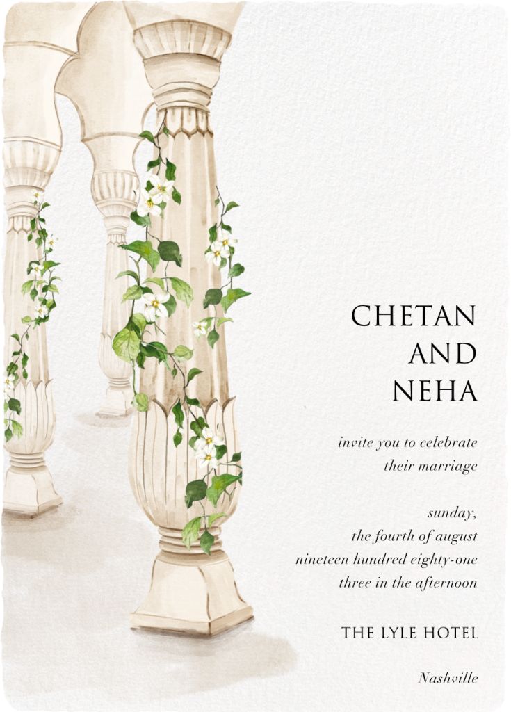 Grecian Columns Invitation