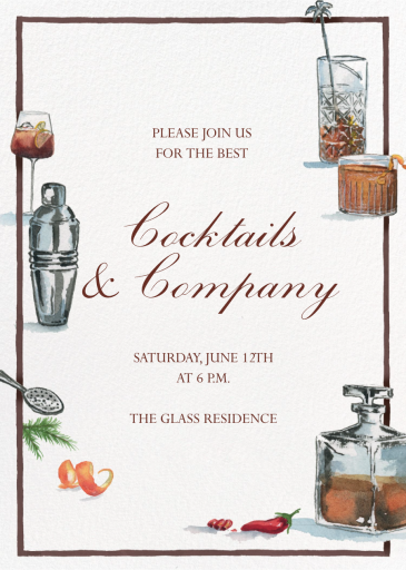 Cheeky Drinks - Invitation by Clementina Sketchbook