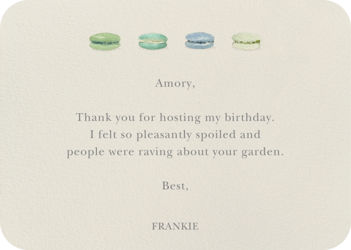 Watercolor Macarons Card