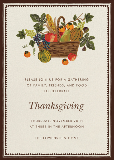 Harvest Basket - Party Invitation by Rifle Paper Co.