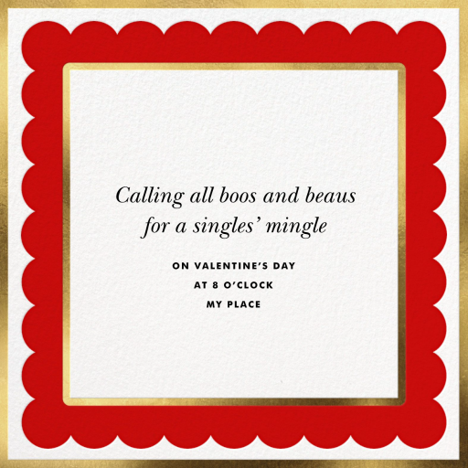 Scalloped Border - Valentine's Day Invitation by kate spade new york