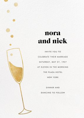 Champagne Wedding Invitations | Send online instantly | RSVP tracking