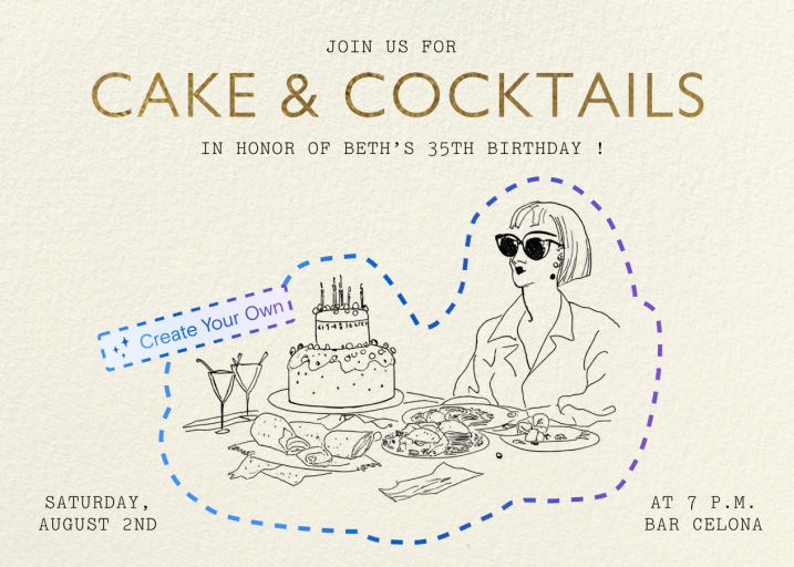 Golden Note (Custom Magic Art) - Birthday Invitation by Paperless Post