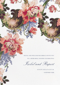 Rose Floral Ikat (Tall) - Rehearsal Dinner Invitation by Oscar de la Renta