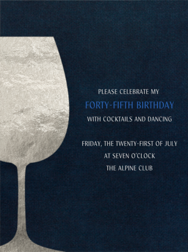 Wineglass Foil - Birthday Invitation by Paperless Post