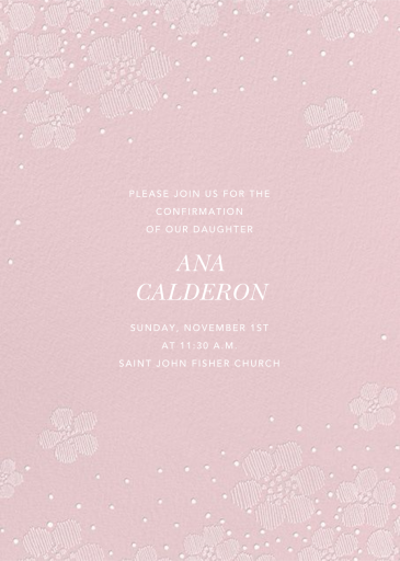 Blossoms on Tulle I Tall - First Communion Invitation by Oscar de la Renta