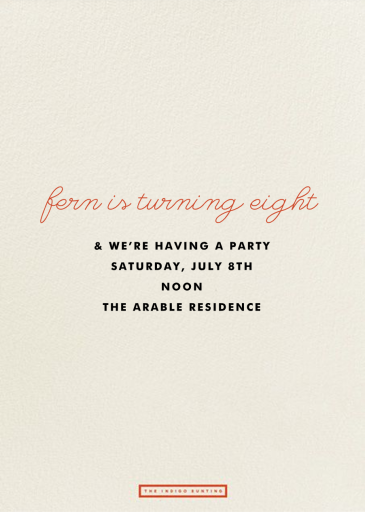 Hopscotch - Birthday Invitation by The Indigo Bunting - Back