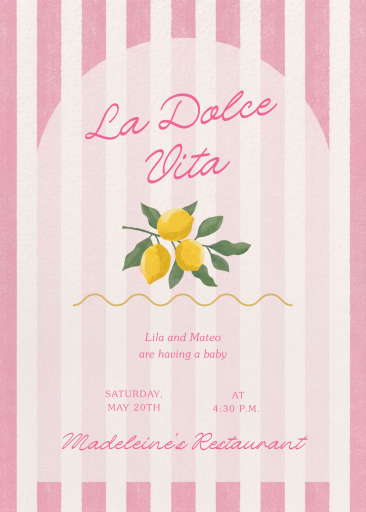 La Dolce Vita - Baby Shower Invitation by Paperless Post