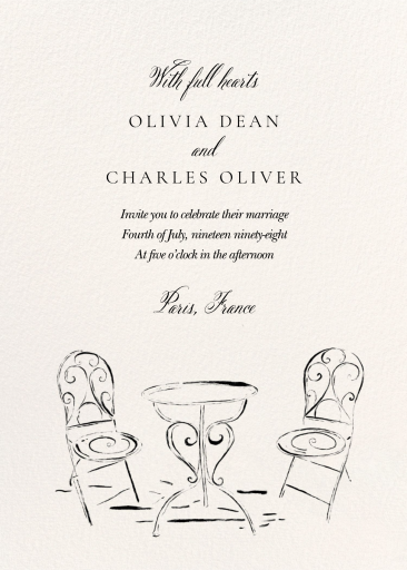 Café Noir - Wedding Invitation by Ten Story Stationery