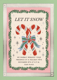 Candy Cane Wreath Holiday Invitation