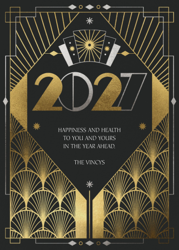 Art Deco 2027 New Year Card
