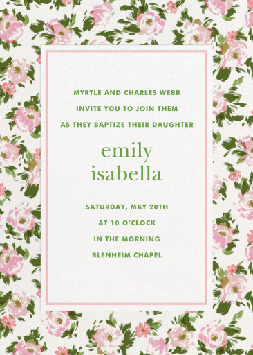 Antique Floral Border - Religious Invitation by kate spade new york