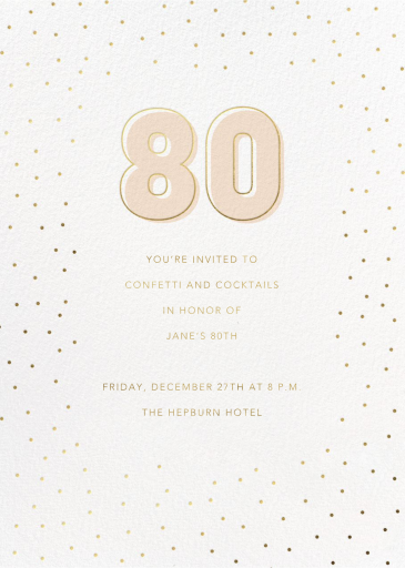 Golden Occasion - 80th Birthday Invitation by Sugar Paper
