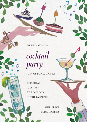 Cocktail Platters - Cocktail Party Invitation by Happy Menocal