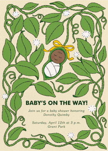 Sweet Pea - Baby Shower Invitation by Min Heo