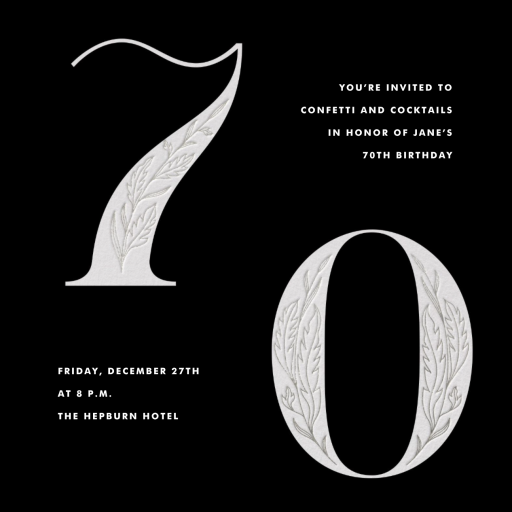 Nouveau Numerals - Birthday Invitation by Paperless Post