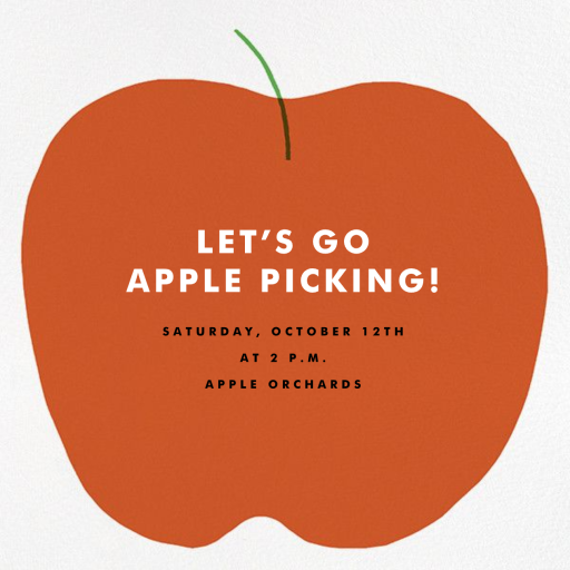 Apple in Season - Fall Party Invitation by The Indigo Bunting
