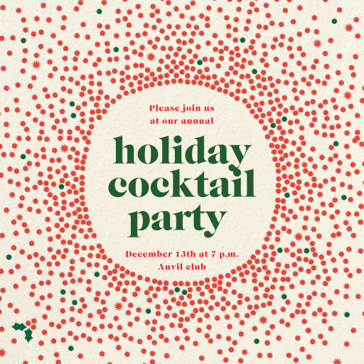 Radiating Dots (Square) - Corporate Holiday Party Invitation by Cheree Berry Paper & Design