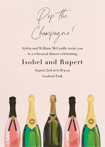 Pop the Champagne - Wedding Weekend Invitation by Paper Source