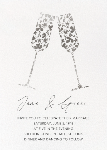 Floral Flutes - Wedding Invitation by Paperless Post