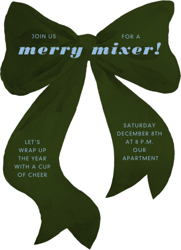 Painted Bow Cutout - Holiday Party Invitation by Paperless Post
