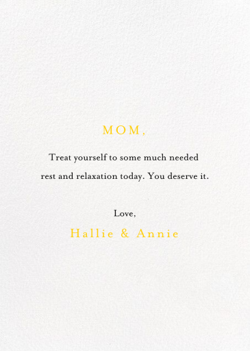 Sunshine (Mr. Boddington's Studio) - Mother's Day Card by Mr. Boddington's Studio - Back