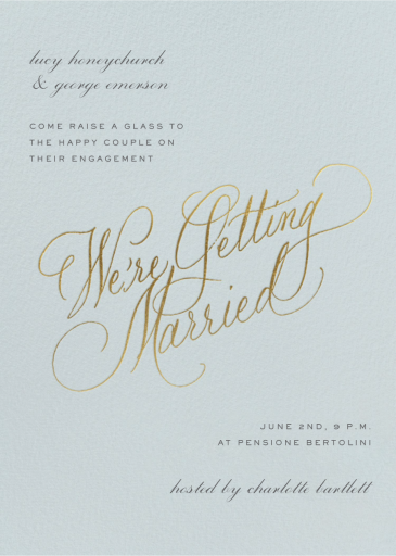 Love in Lettering - Engagement Party Invitation by Stephanie Fishwick