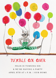 Leaping Cat - Birthday Invitation by Mr. Boddington's Studio