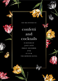 Striped Tulips - Birthday Invitation by Oscar de la Renta