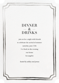 Double Border Indented Corners - Dinner Party Invitation by Sugar Paper