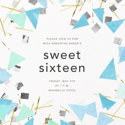 Scatter - Sweet 16 Invitation by CONFETTISYSTEM