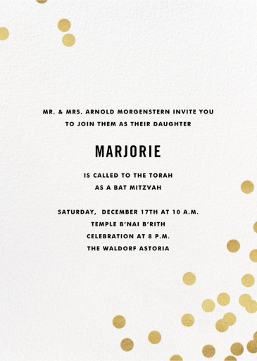 Confetti (Invitation) - Bar & Bat Mitzvah Invitation by kate spade new york
