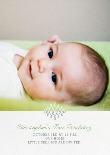 Photo Filigree - First Birthday Invitation by Paperless Post