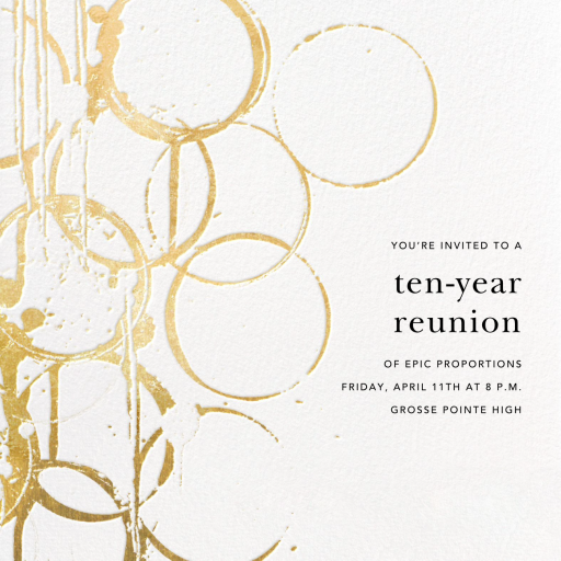 Metallic Circles Watermark - Graduation Party Invitation by Kelly Wearstler