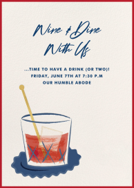 Cocktail Glass Dinner Invitation