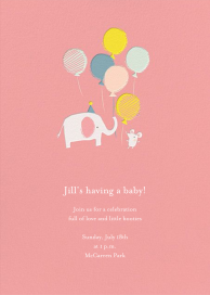 Elephant Balloons - Baby Shower Invitation by Little Cube