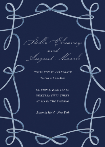 Ribbons and Bows - Wedding Invitation by  Monique Lhuillier