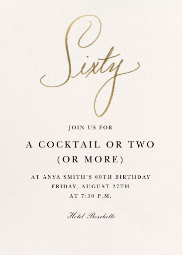 Milestone Manuscript - 60th Birthday Invitation by Stephanie Fishwick