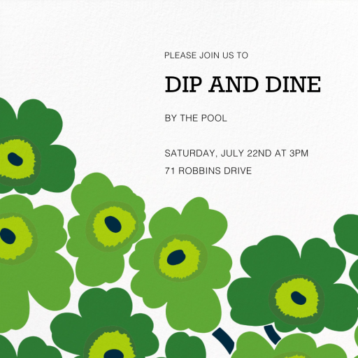 Unikko (Square) - Dinner Party Invitation by Marimekko